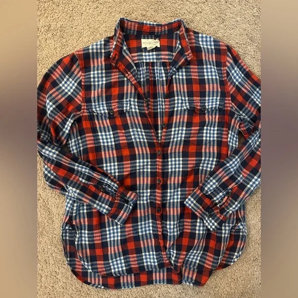 Denim & Supply Ralph Lauren Plaid Button Down Shirt – Red, Navy & Blue, Size L - Picture 4 of 4